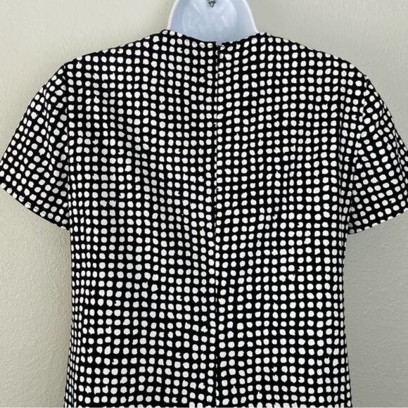 Carlisle black white polka dot front pocket shift dress 0 - Picture 8 of 13